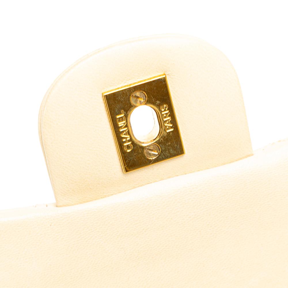 Beige Leather Chanel Flap Bag