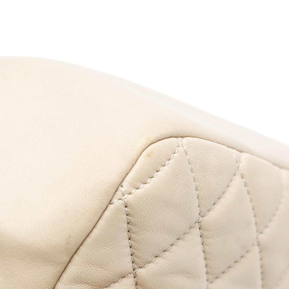 Beige Leather Chanel Flap Bag