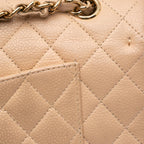 Beige Leather Chanel Flap Bag