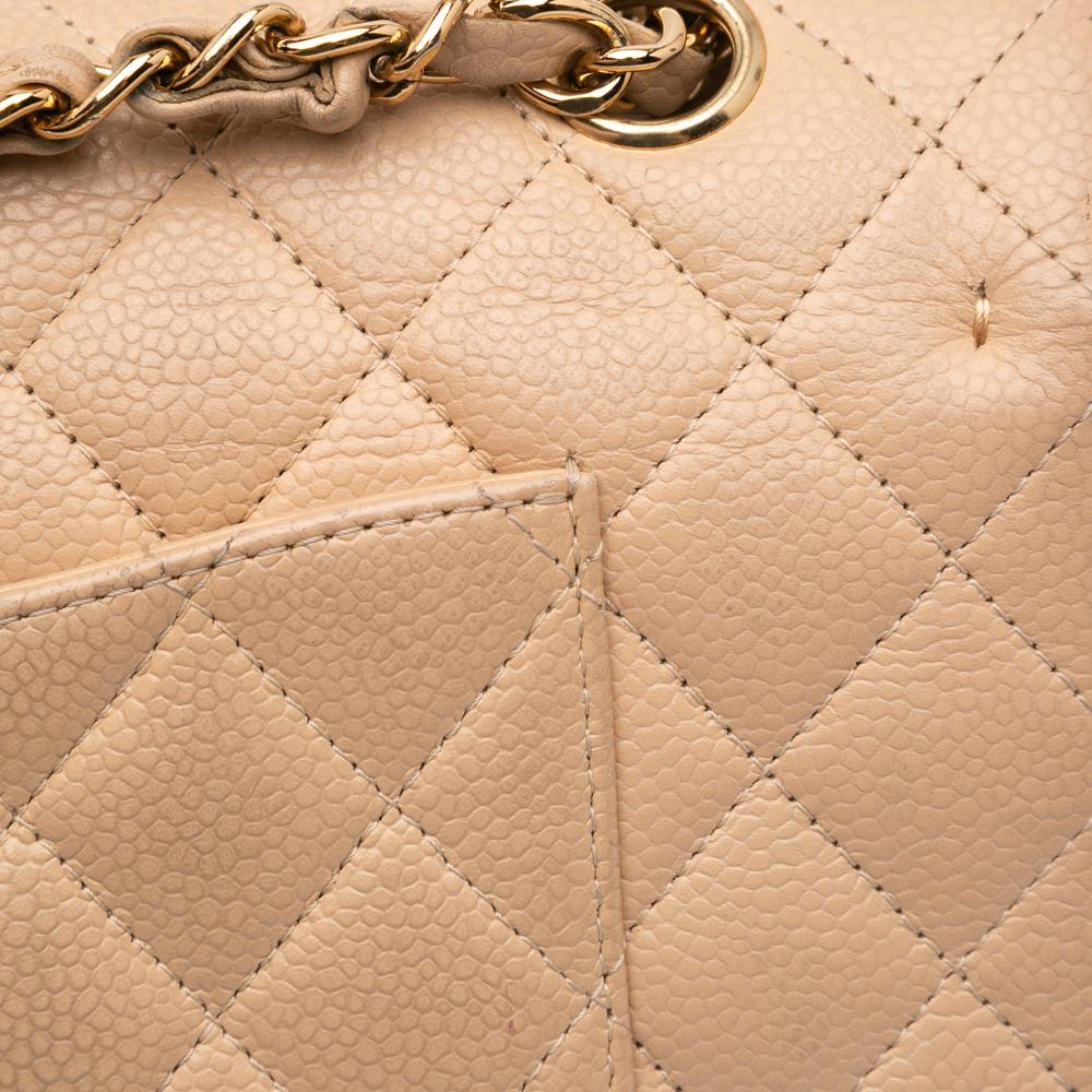 Beige Leather Chanel Flap Bag