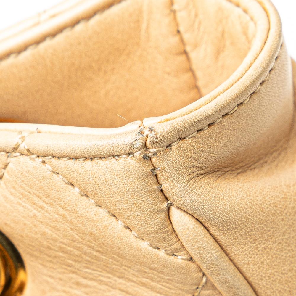 Beige Leather Chanel Shoulder Bag