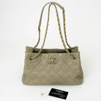 Beige Leather Chanel Shoulder Bag