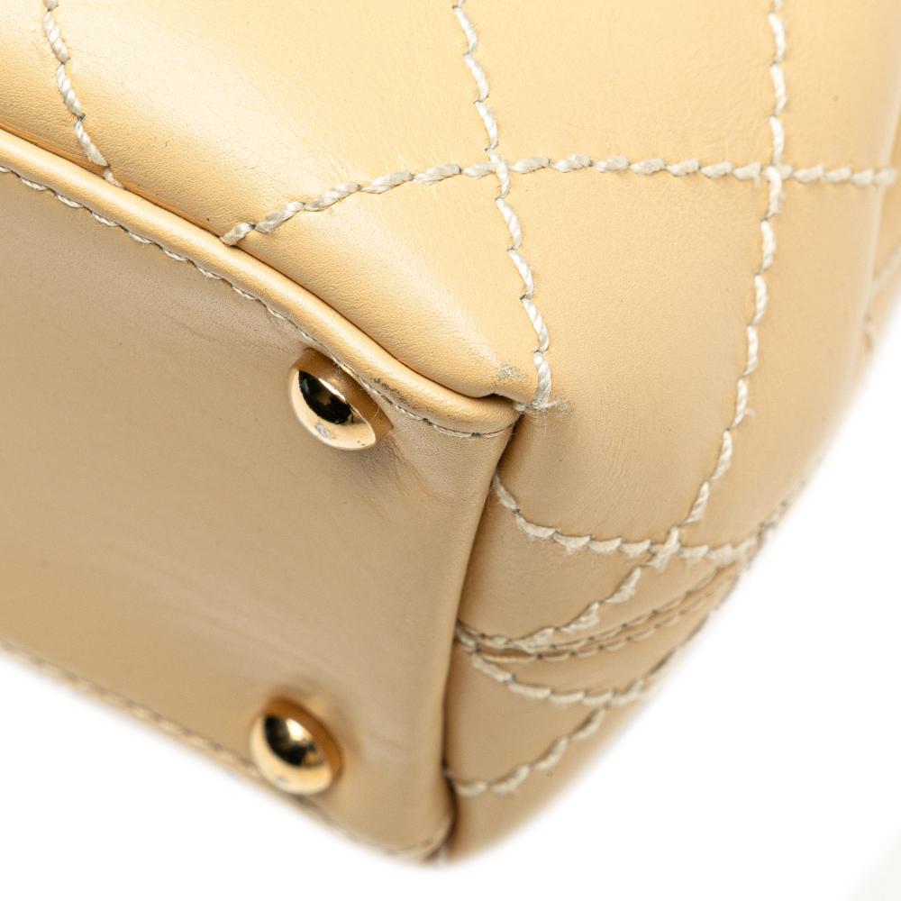 Beige Leather Chanel Flap Bag