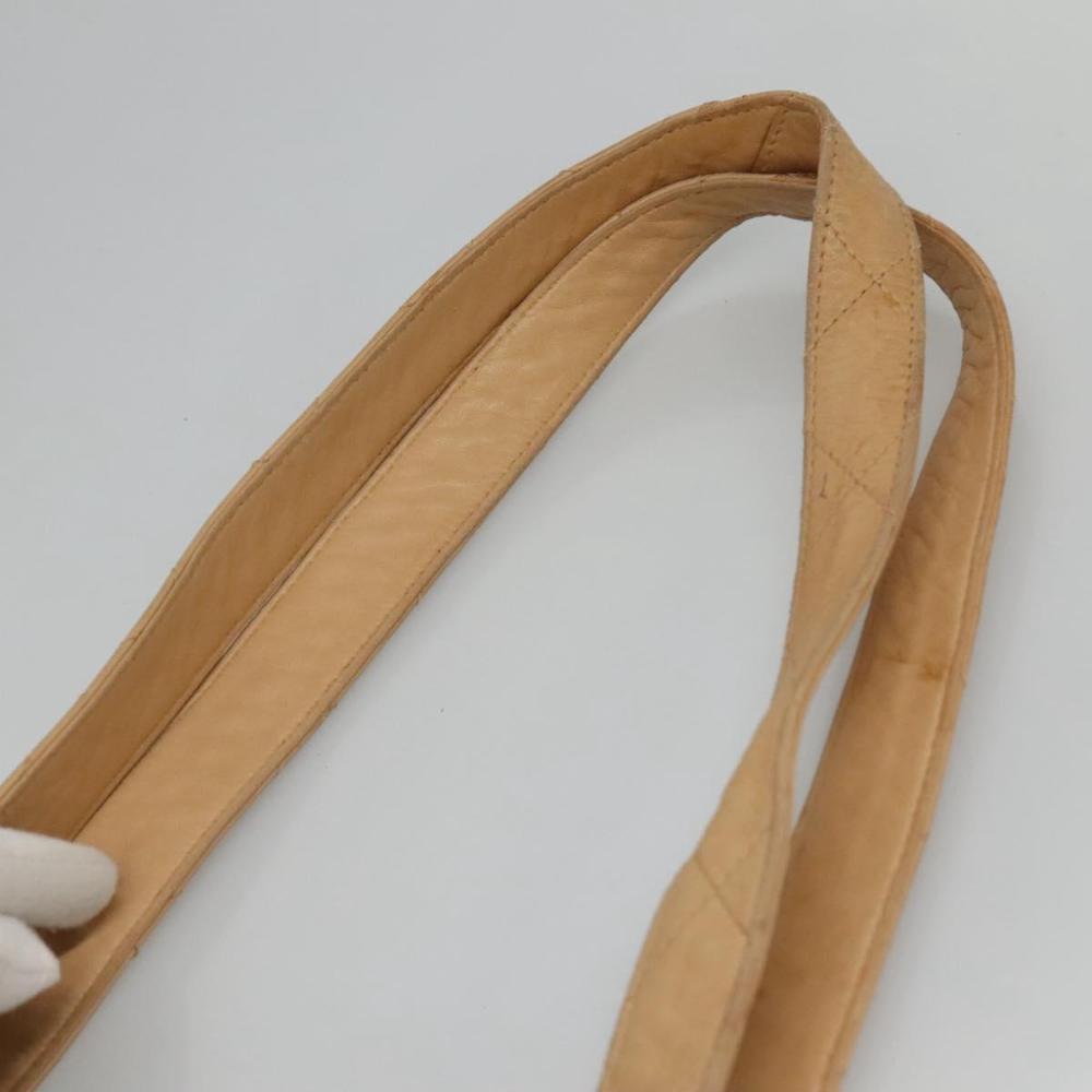 Beige Leather Chanel Shoulder Bag
