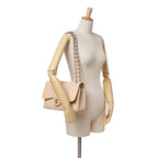 Beige Leather Chanel Flap Bag