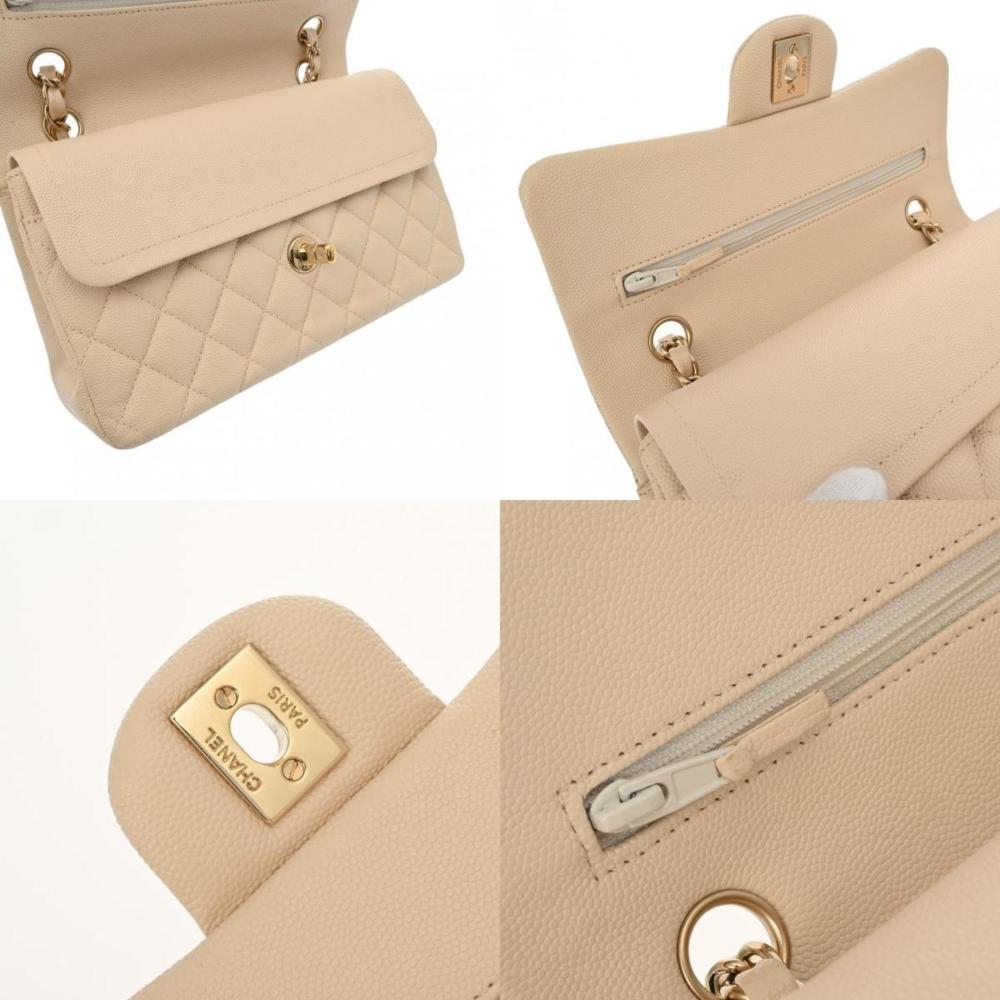 Beige Leather Chanel Flap Bag