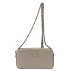 Beige Leather Chanel Shoulder Bag