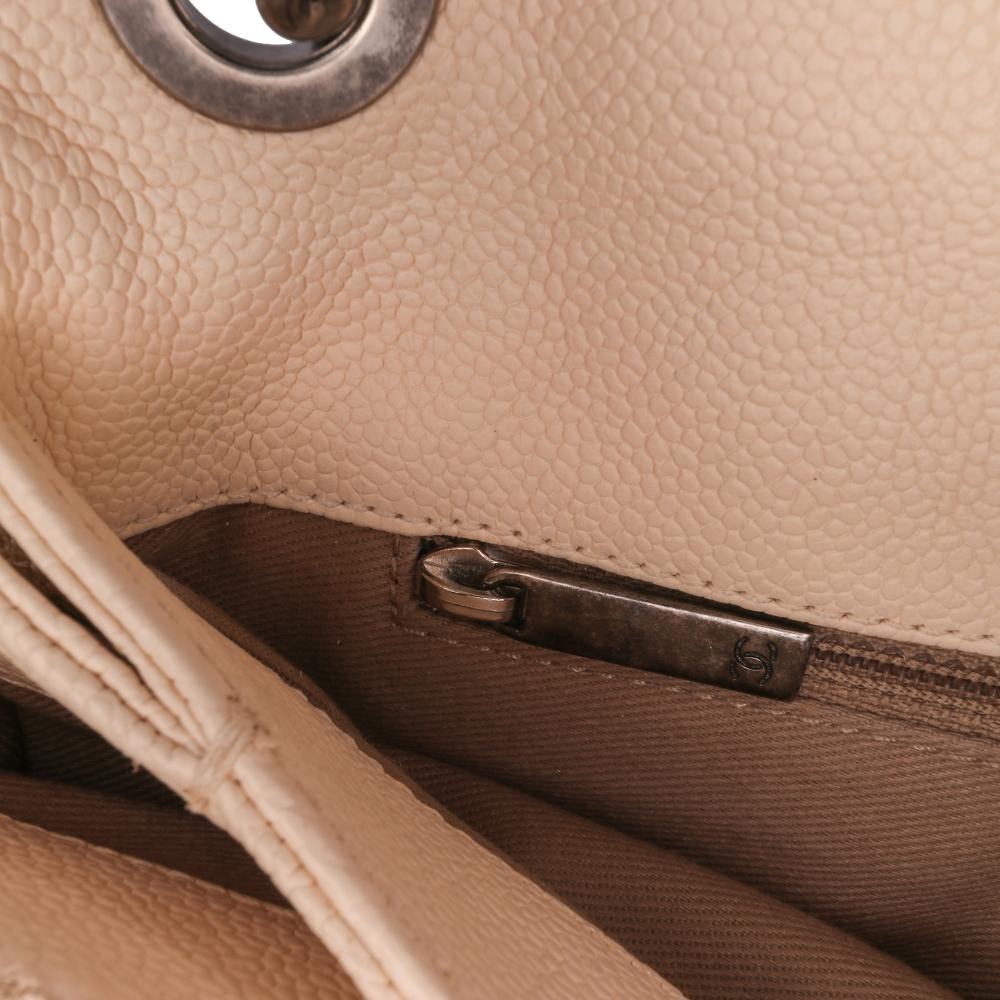 Beige Leather Chanel Flap Bag