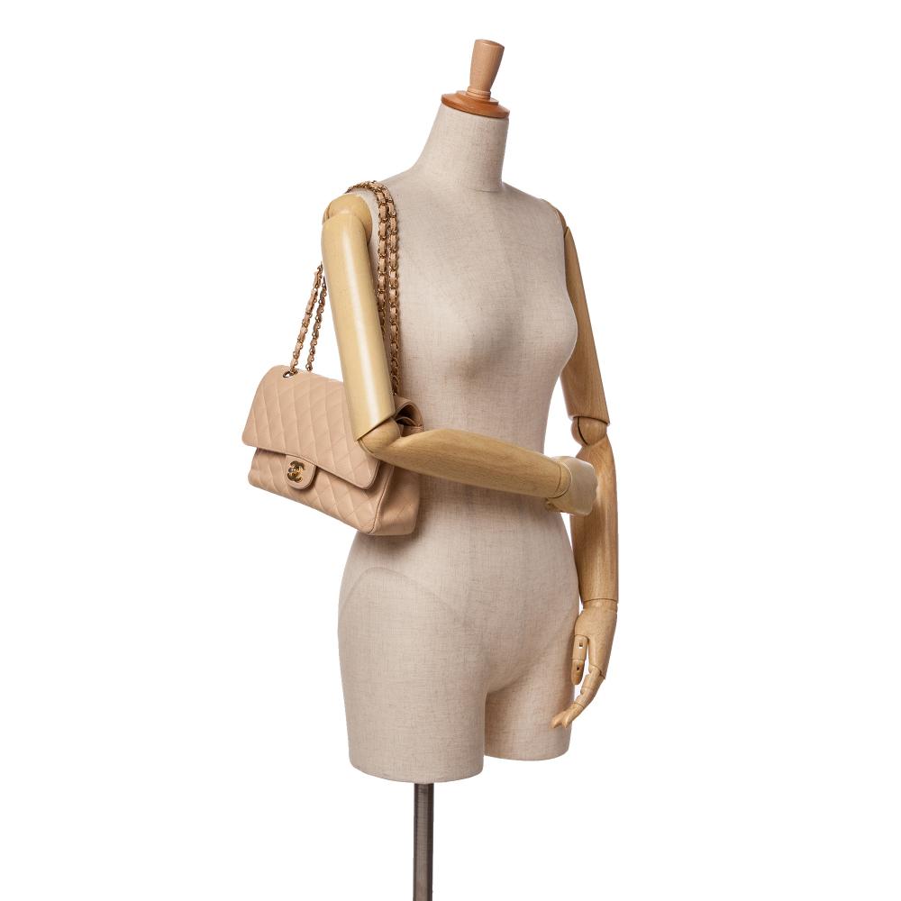 Beige Leather Chanel Flap Bag