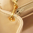 Beige Leather Chanel Shoulder Bag