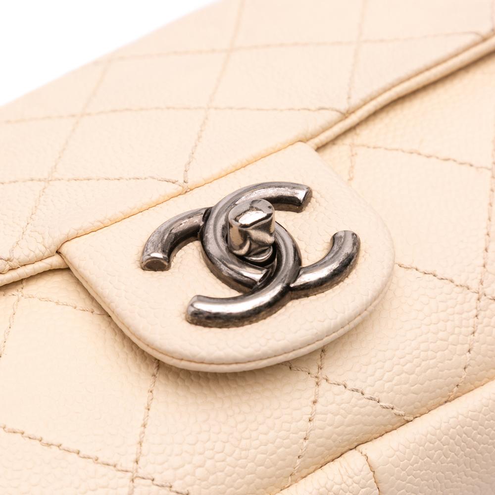 Beige Leather Chanel Flap Bag