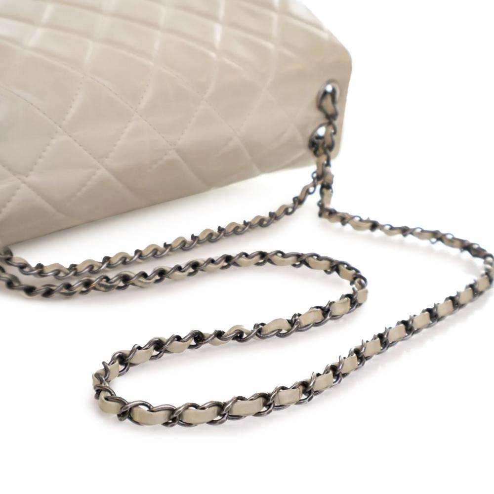 Beige Leather Chanel Flap Bag