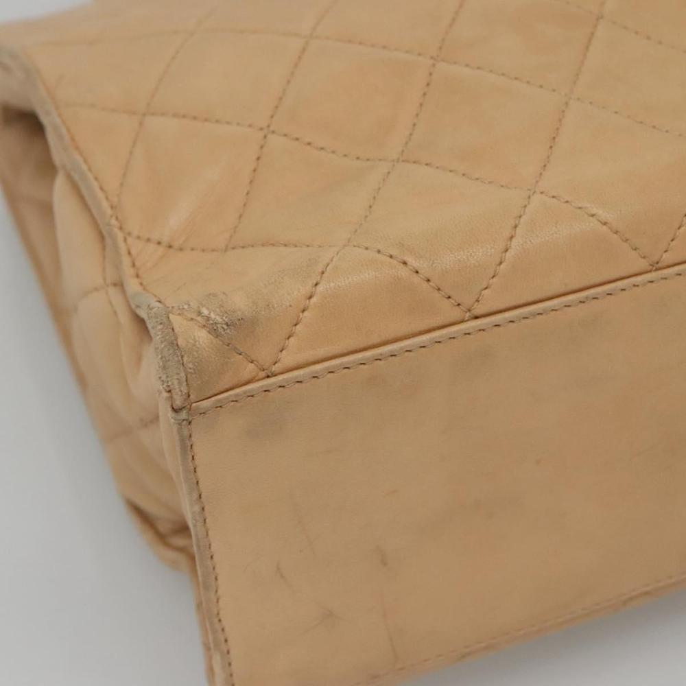 Beige Leather Chanel Shoulder Bag