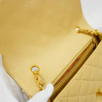 Beige Leather Chanel Shoulder Bag