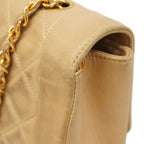 Beige Leather Chanel Shoulder Bag