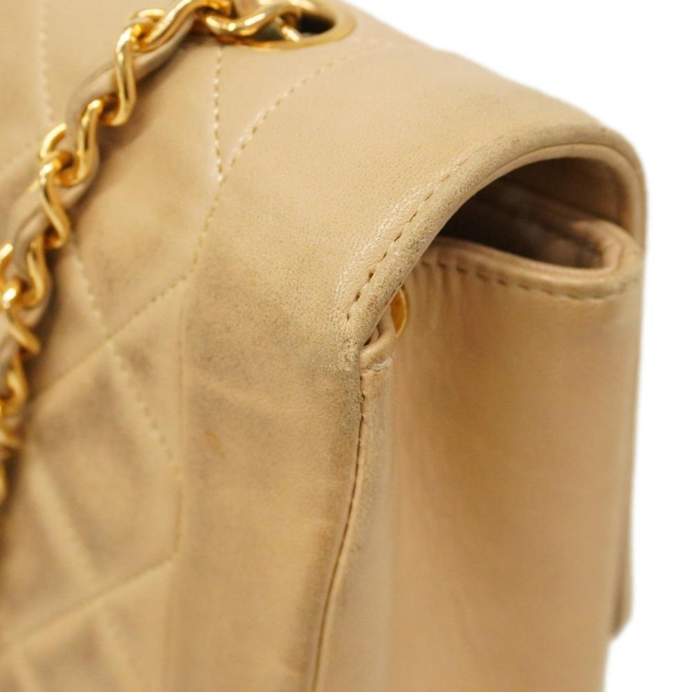 Beige Leather Chanel Shoulder Bag