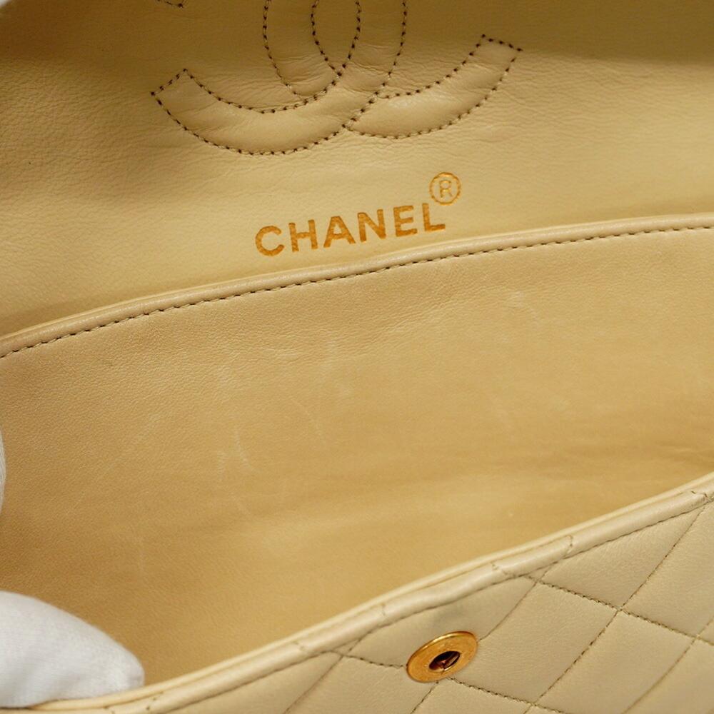 Beige Leather Chanel Flap Bag