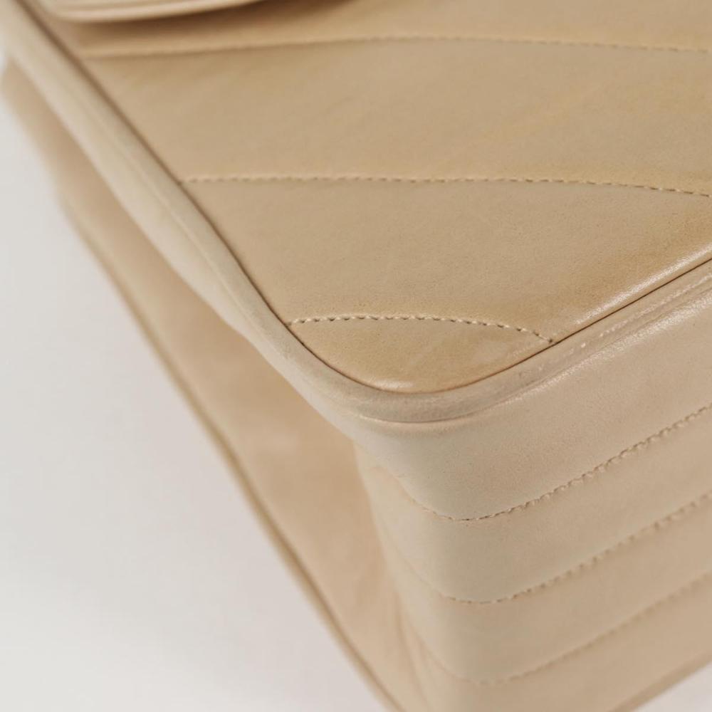 Beige Leather Chanel Shoulder Bag