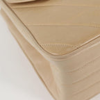 Beige Leather Chanel Shoulder Bag