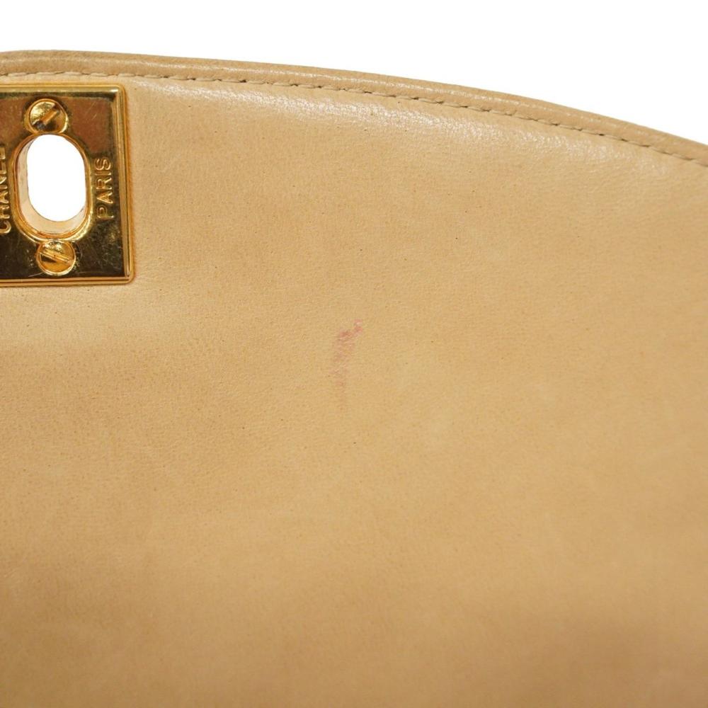 Beige Leather Chanel Shoulder Bag