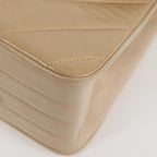 Beige Leather Chanel Shoulder Bag