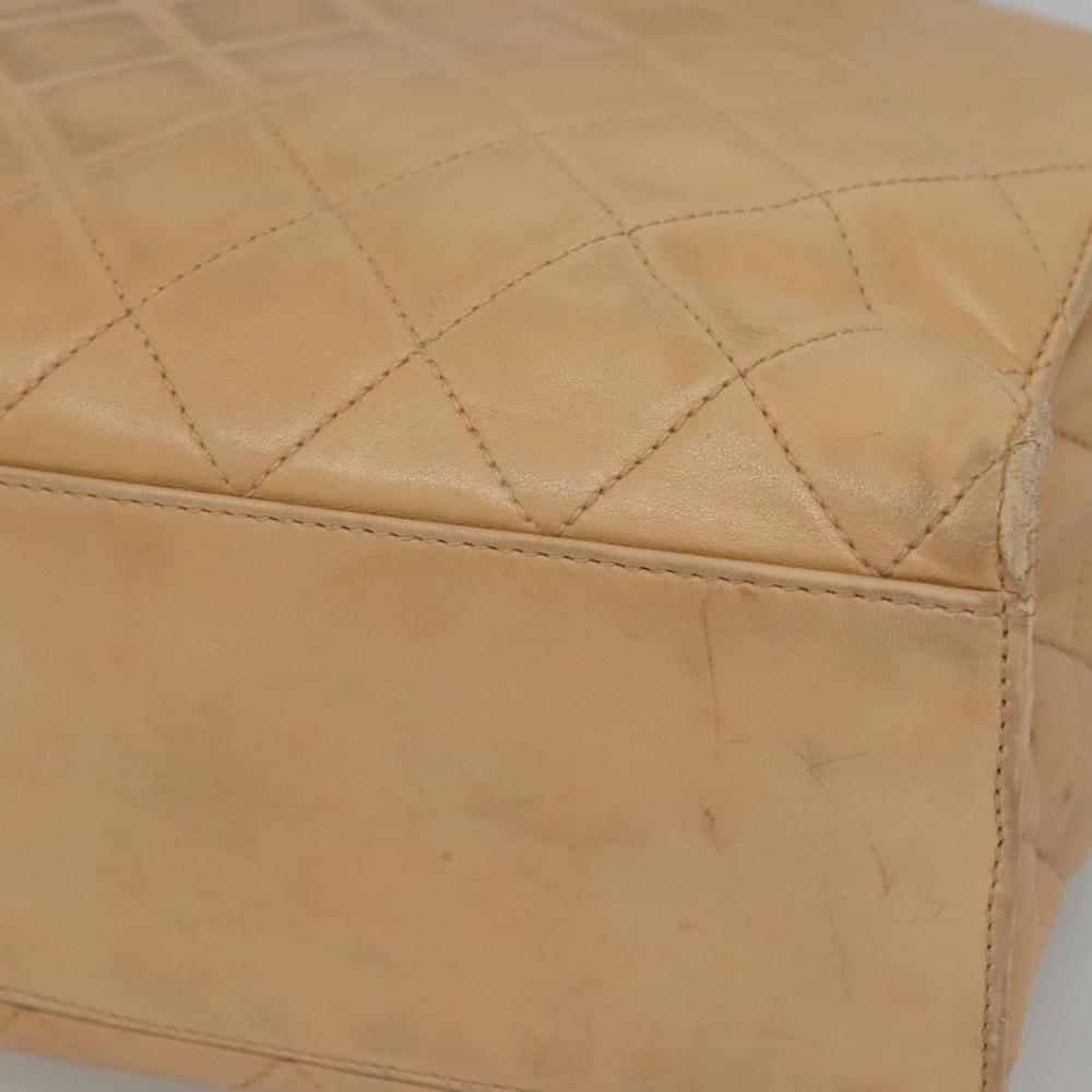 Beige Leather Chanel Shoulder Bag