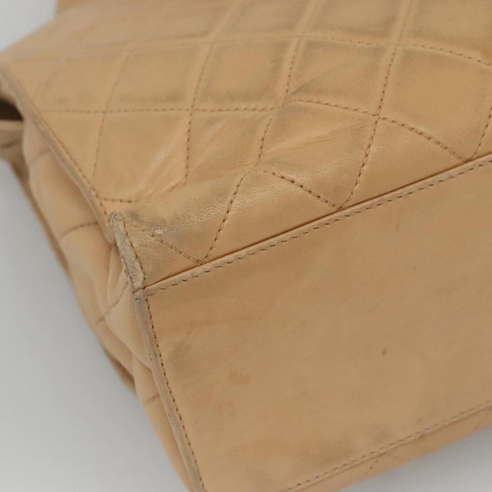 Beige Leather Chanel Shoulder Bag