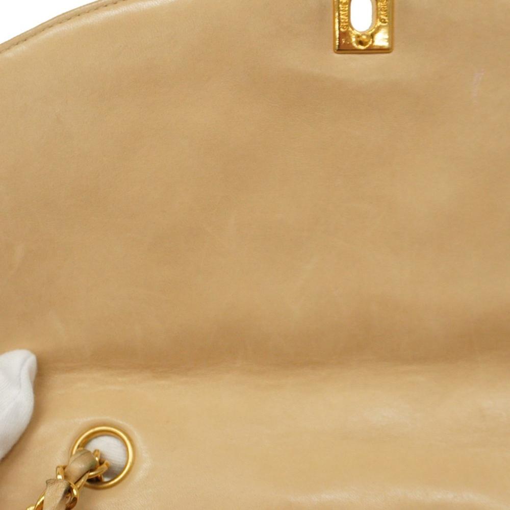 Beige Leather Chanel Shoulder Bag