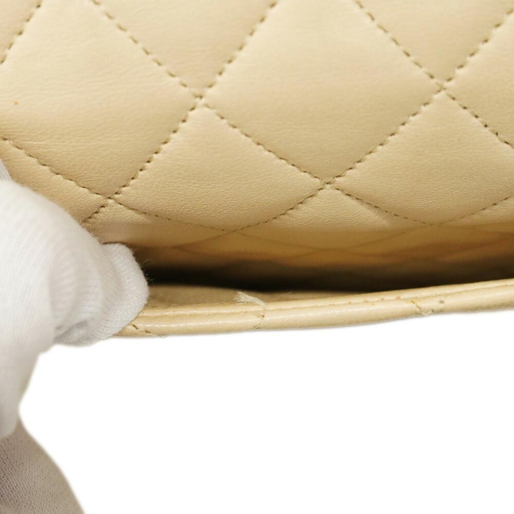 Beige Leather Chanel Flap Bag