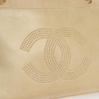 Beige Leather Chanel Shoulder Bag