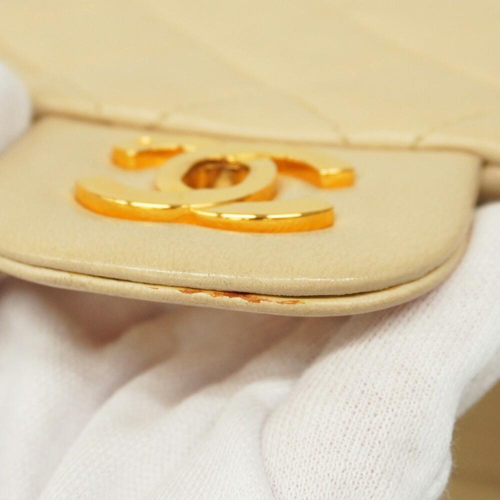Beige Leather Chanel Flap Bag