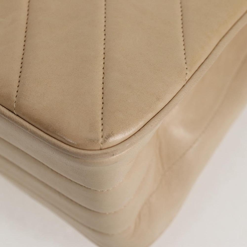 Beige Leather Chanel Shoulder Bag