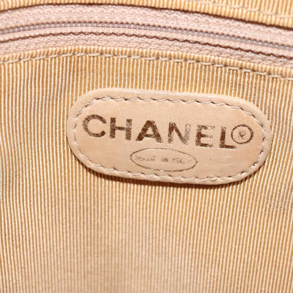 Beige Leather Chanel Shoulder Bag