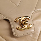Beige Leather Chanel Shoulder Bag