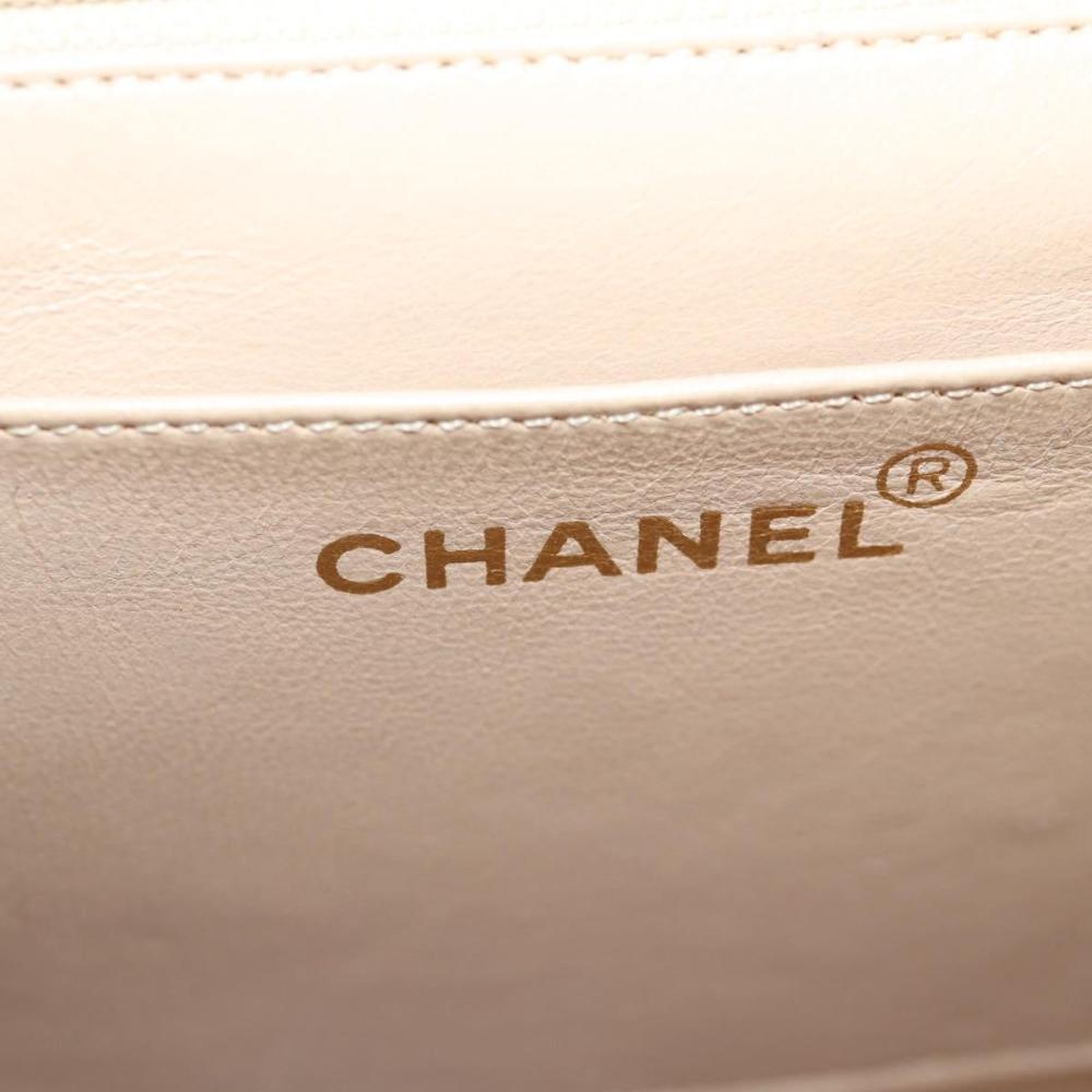 Beige Leather Chanel Shoulder Bag