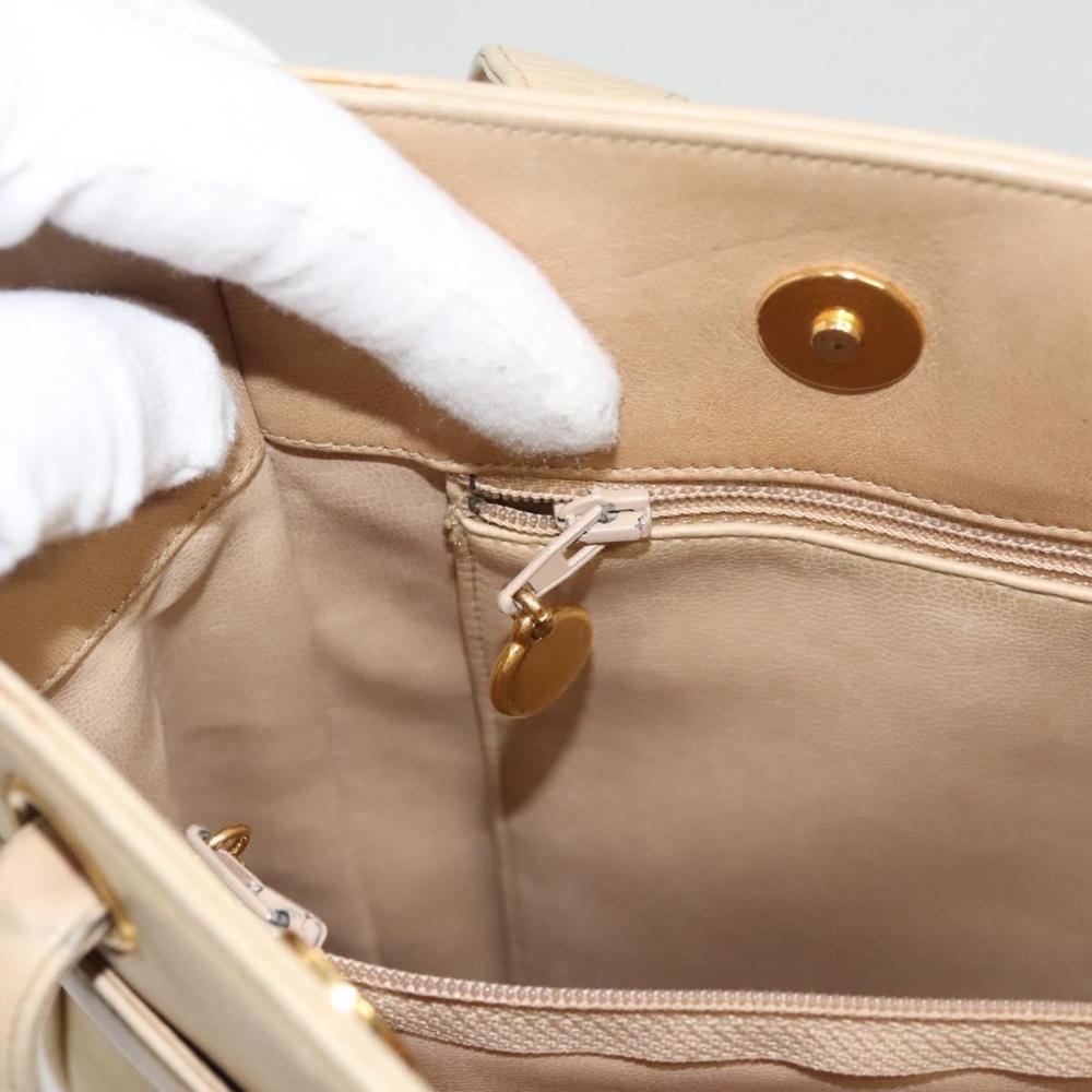 Beige Leather Chanel Shoulder Bag