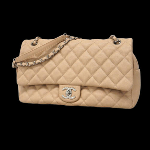 Beige Leather Chanel Shoulder Bag