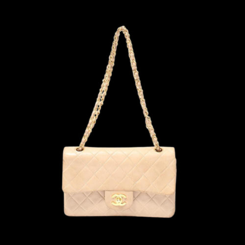 Beige Leather Chanel Flap Bag