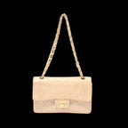 Beige Leather Chanel Flap Bag