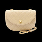 Beige Leather Chanel Shoulder Bag