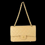 Beige Leather Chanel Shoulder Bag