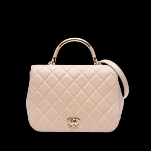 Beige Leather Chanel Flap Bag