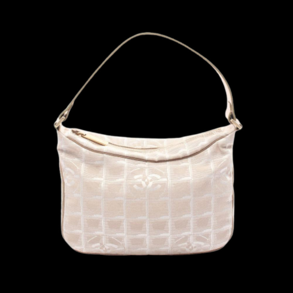 Beige Leather Chanel Travel Line