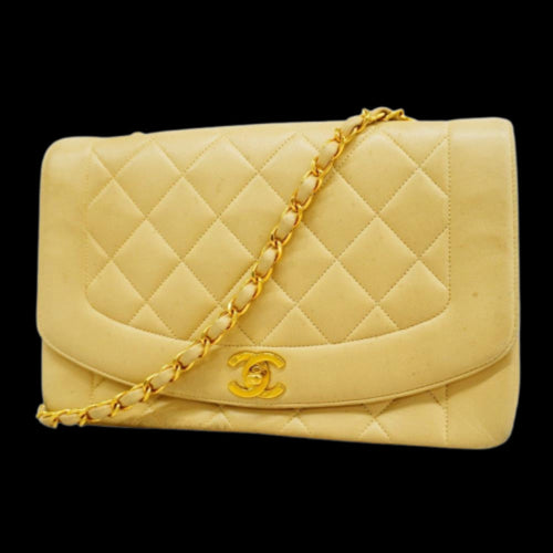 Beige Leather Chanel Shoulder Bag