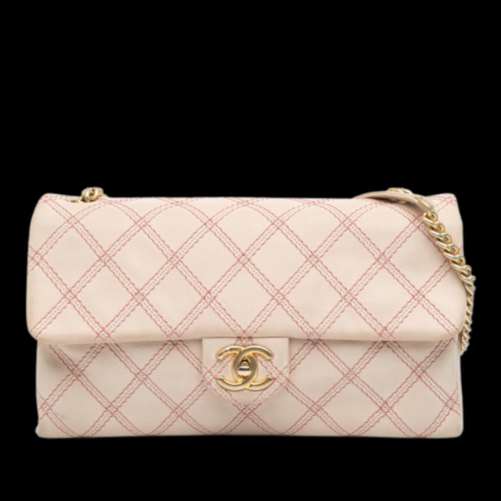 Beige Leather Chanel Crossbody Bag