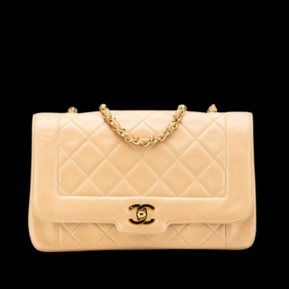 Beige Leather Chanel Flap Bag