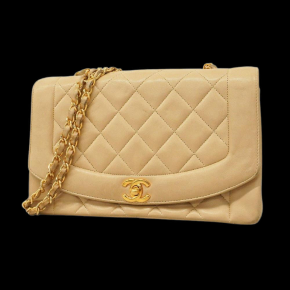Beige Leather Chanel Shoulder Bag