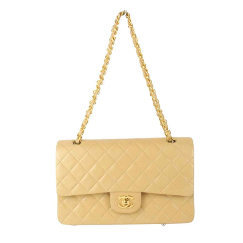 Beige Leather Chanel Flap Bag