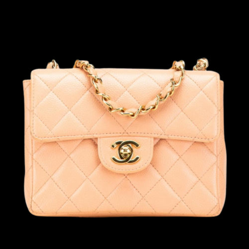 Beige Leather Chanel Shoulder Bag