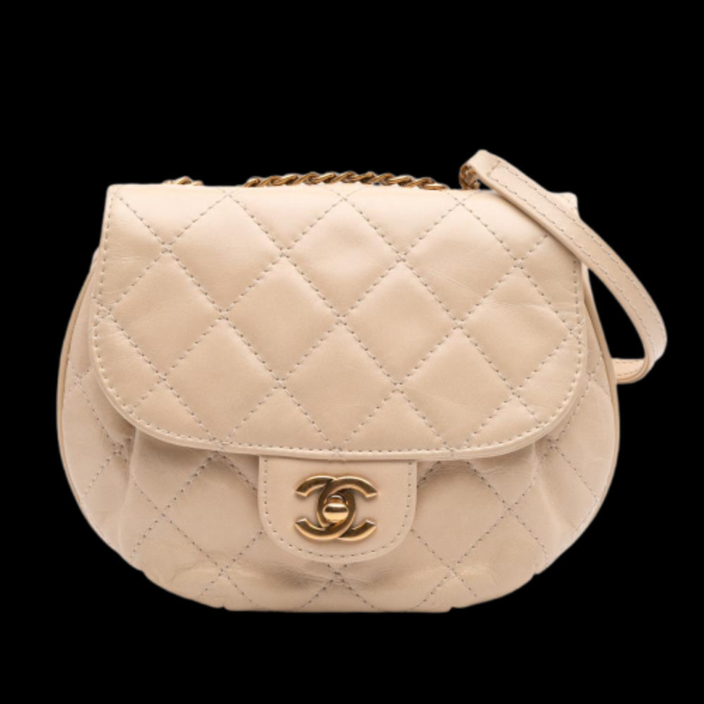 Beige Leather Chanel Flap Bag